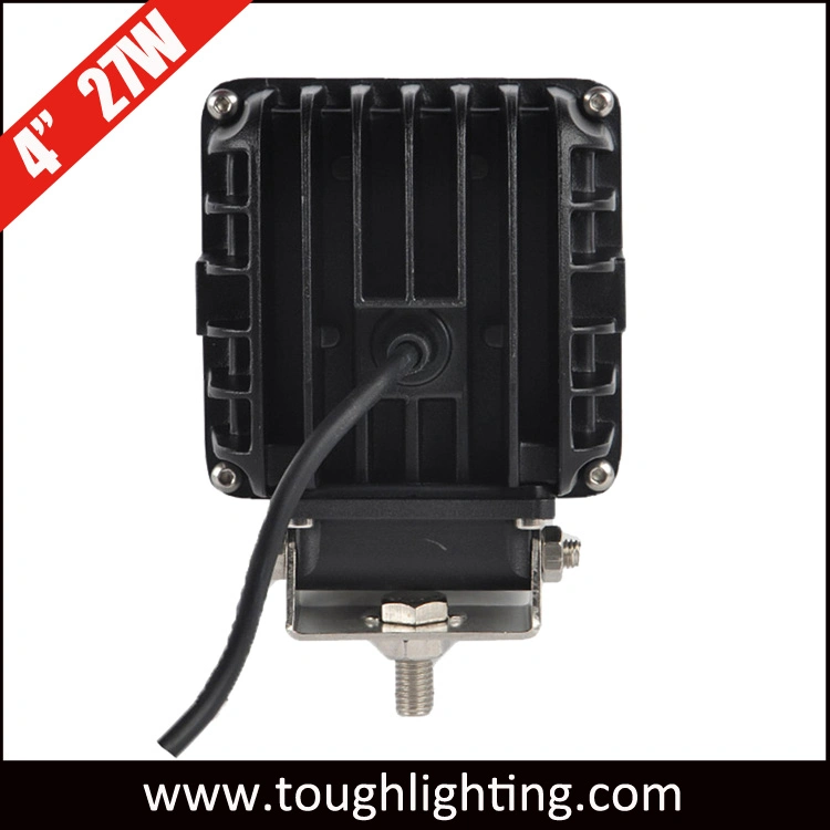 4inch 27W IP68 Square Spot/Flood Beam LED Driving Lamp for 24V Truck Forklift Heavy Machinery