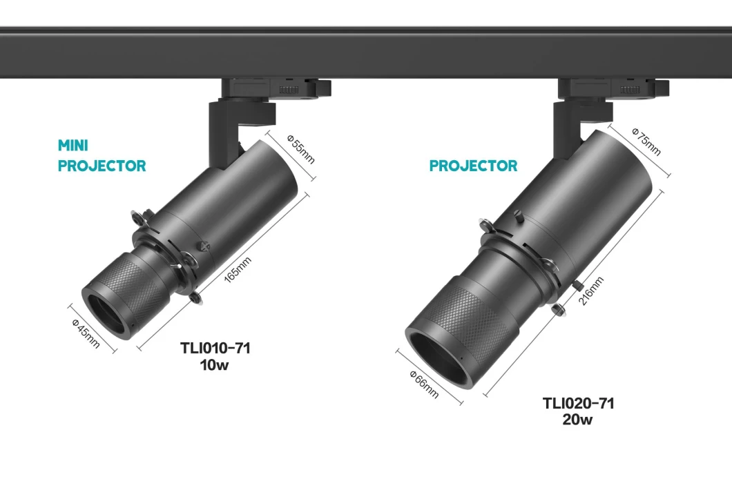 Gallery Museum Mini 10W 20W LED Interior Lighting Projecto Rail Framing Zoomable Focus Dimmable Adjustable Spotlight COB Track Light