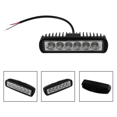 Offroad 홍수 자리 작업 빛 18W LED 작업 빛 자동차 액세서리 트럭 ATV 4X4 SUV 12V 24V 18W 6 인치 LED 라이트 바